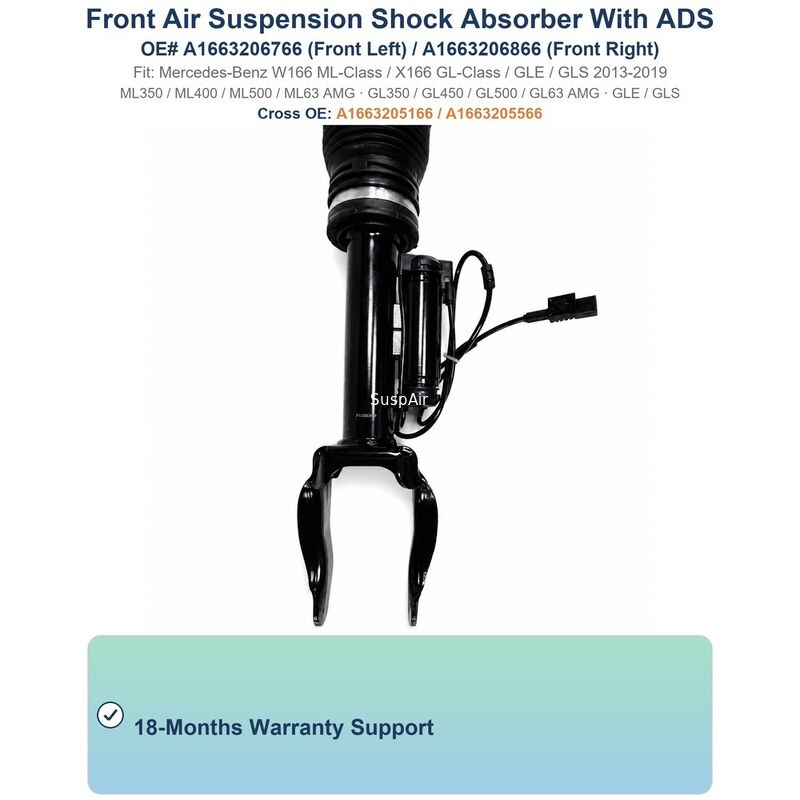 1663204966 Air Suspension Strut Front W166 ML‑Class X166 With ADS for Mercedes‑Benz