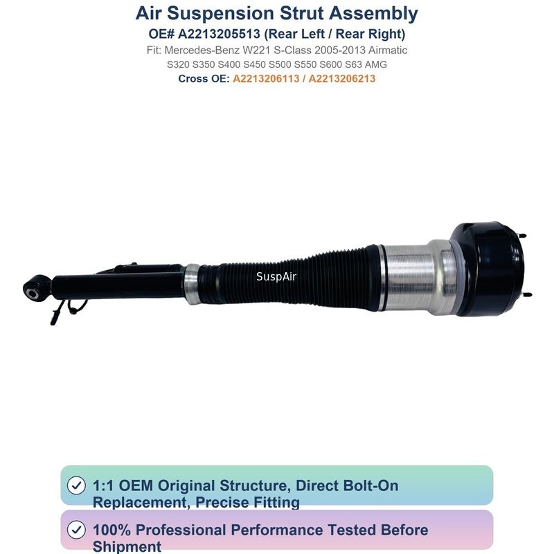 2213205513 Air Suspension Shock Assembly Rear For Mercedes‑Benz W221 S‑Class With ADS RWD AWD