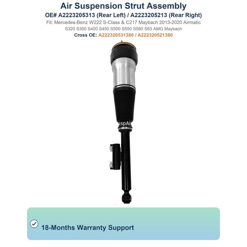 2223205313 Air Suspension Strut Rear Mercedes‑Benz W222 S‑Class With ADS RWD AWD