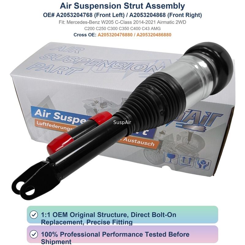 2053204768 Air Suspension Shock Absorber Assembly Front Mercedes‑Benz W205 With ADS RWD