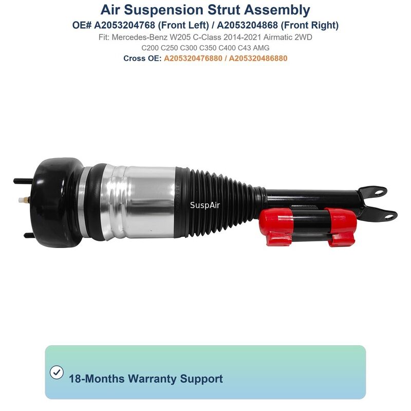 2053204768 Air Suspension Shock Absorber Assembly Front Mercedes‑Benz W205 With ADS RWD