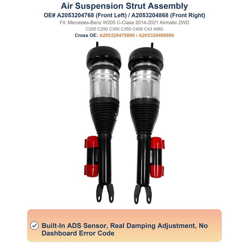 2053204768 Air Suspension Shock Absorber Assembly Front Mercedes‑Benz W205 With ADS RWD
