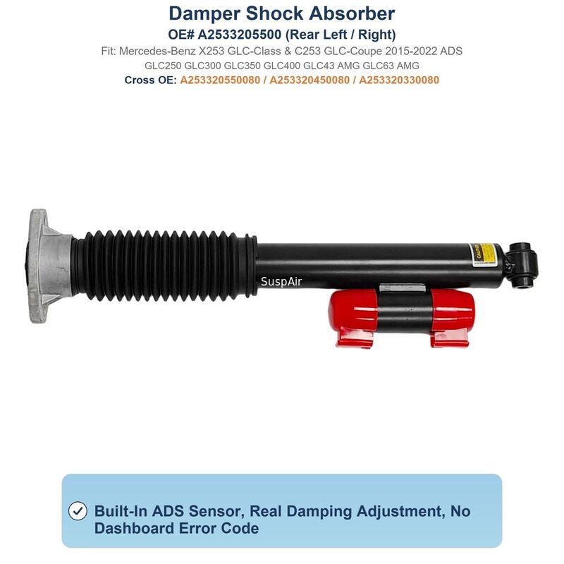 2533205500 Damper Suspension Shock Absorber Rear Mercedes‑Benz W253 X253 GLC AMG With ADS AWD