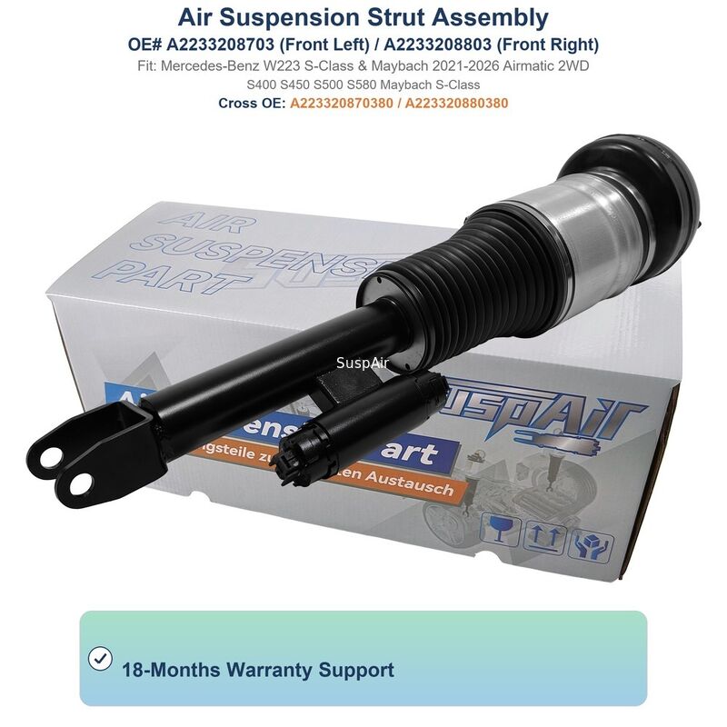 2233208703 Air Suspension Shock Absorber Assembly Front Mercedes‑Benz W223 With ADS RWD