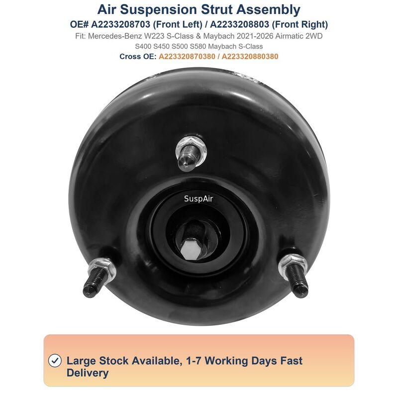 2233208703 Air Suspension Shock Absorber Assembly Front Mercedes‑Benz W223 With ADS RWD