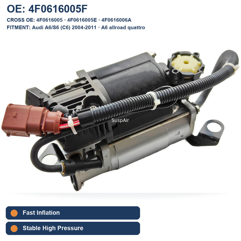 Audi A6 C6 Air Suspension Compressor 2004-2011 OE 4F0616005F With Relay / Dryer