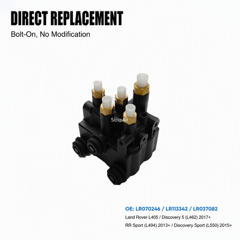 LR070246 LR113342 LR037082 Rear Air Suspension Distribution Valve For Land Rover L405 Discovery 5 (L462) 2017-- Range Rover SPORT (L494) 2013-- Discovery SPORT (L550) 2015--