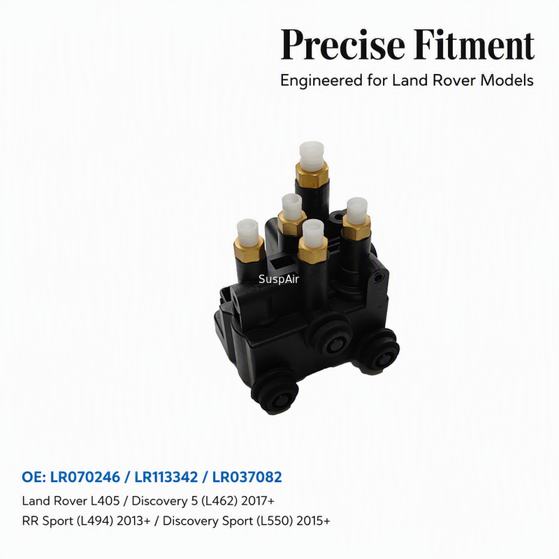 LR070246 LR113342 LR037082 Rear Air Suspension Distribution Valve For Land Rover L405 Discovery 5 (L462) 2017-- Range Rover SPORT (L494) 2013-- Discovery SPORT (L550) 2015--